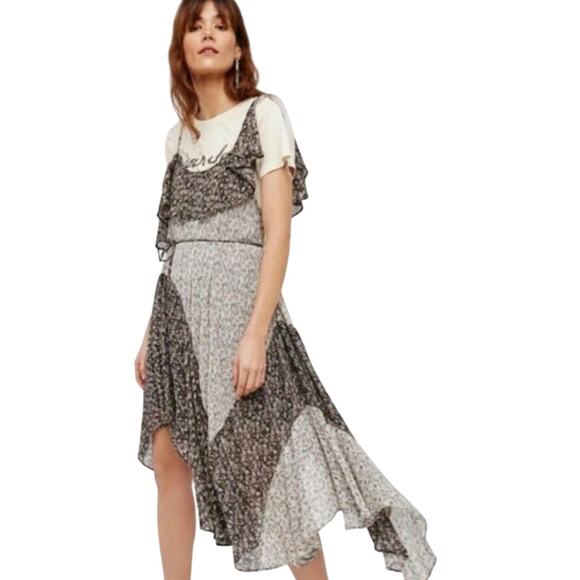 Free People Boho Asymmetrical Grey Gray XS Dress - Picture 5 of 5